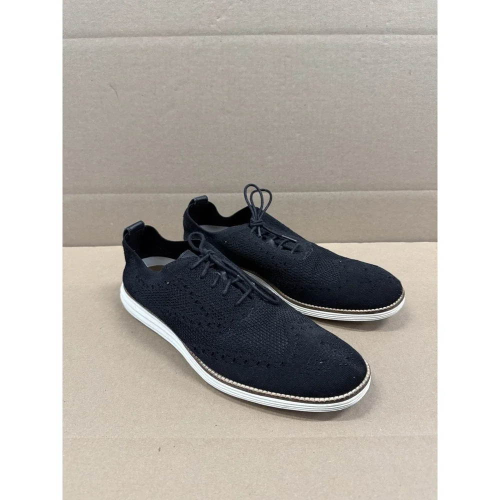 Cole Haan Men's 10.5 Original Gran Wingtip Oxford‎ C27959 Black Stitch & Ivory